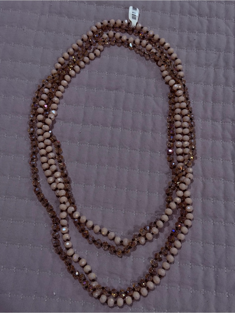 Blush Pink Crystal Beaded Layered Necklaces (2) | Elegant Fashion Jewelry